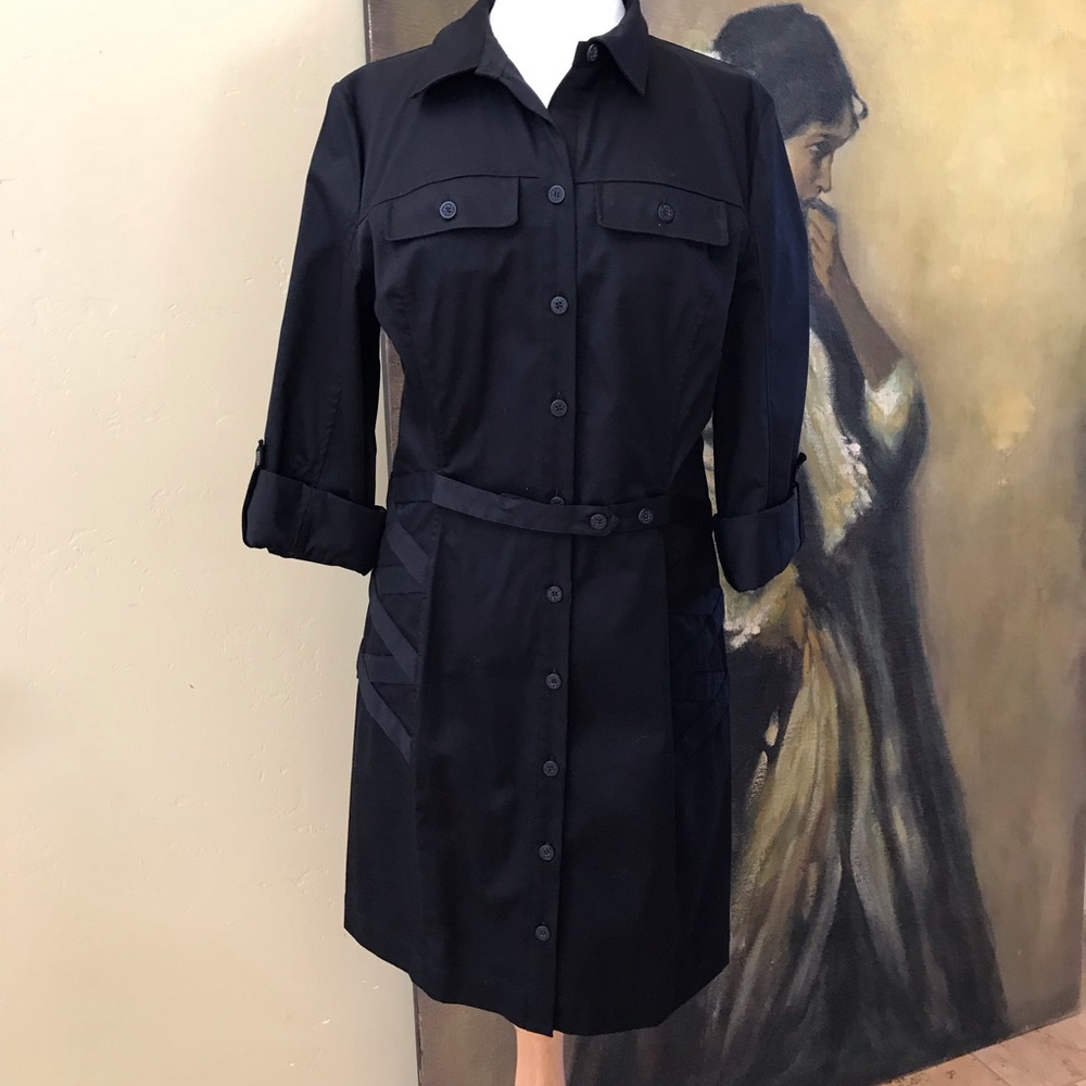 Nicole Miller Black Shirt Dress Size 12